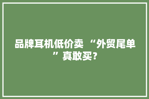 品牌耳机低价卖 “外贸尾单”真敢买？