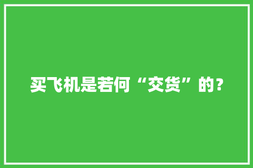 买飞机是若何“交货”的？