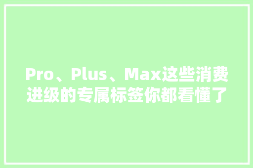 Pro、Plus、Max这些消费进级的专属标签你都看懂了么？