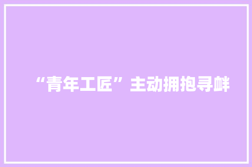 “青年工匠”主动拥抱寻衅