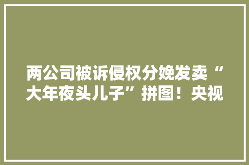 两公司被诉侵权分娩发卖“大年夜头儿子”拼图！央视动画索赔100万
