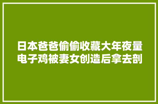 日本爸爸偷偷收藏大年夜量电子鸡被妻女创造后拿去剖断价值竟上万