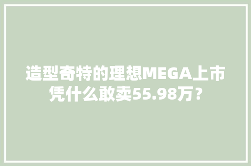 造型奇特的理想MEGA上市凭什么敢卖55.98万？