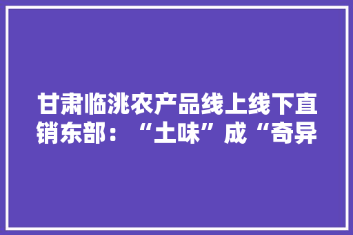 甘肃临洮农产品线上线下直销东部：“土味”成“奇异物”