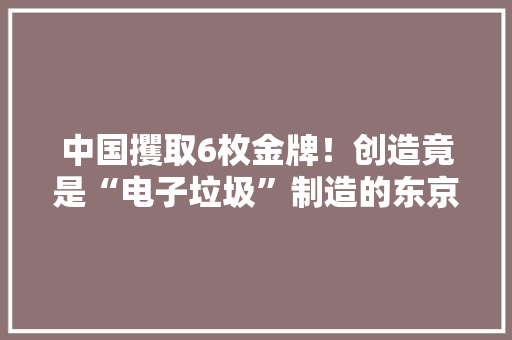 中国攫取6枚金牌！创造竟是“电子垃圾”制造的东京最新回应