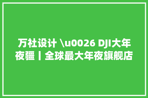 万社设计 \u0026 DJI大年夜疆丨全球最大年夜旗舰店知足城市居平易近休闲的创意空间