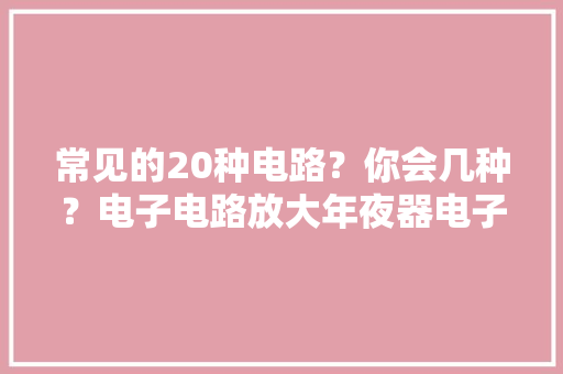常见的20种电路？你会几种？电子电路放大年夜器电子技能