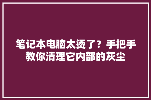 笔记本电脑太烫了？手把手教你清理它内部的灰尘