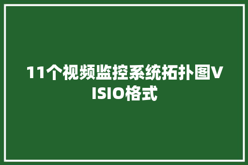 11个视频监控系统拓扑图VISIO格式