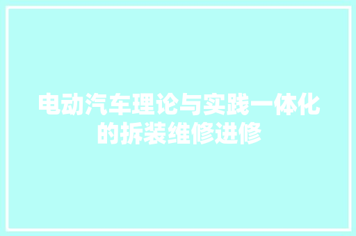 电动汽车理论与实践一体化的拆装维修进修