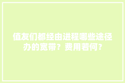 值友们都经由进程哪些途径办的宽带？费用若何？