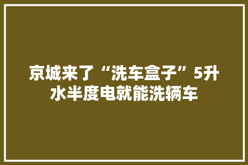 京城来了“洗车盒子”5升水半度电就能洗辆车