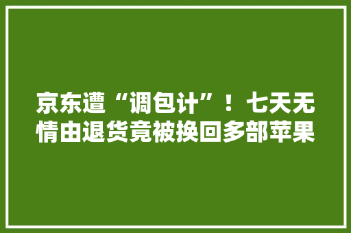 京东遭“调包计”！七天无情由退货竟被换回多部苹果手机模型