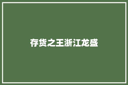 存货之王浙江龙盛