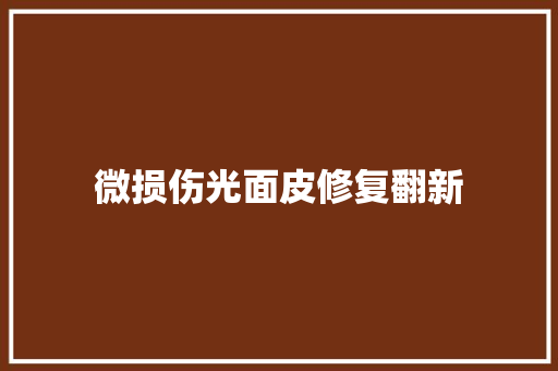 微损伤光面皮修复翻新