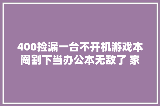 400捡漏一台不开机游戏本阉割下当办公本无敌了 家人们
