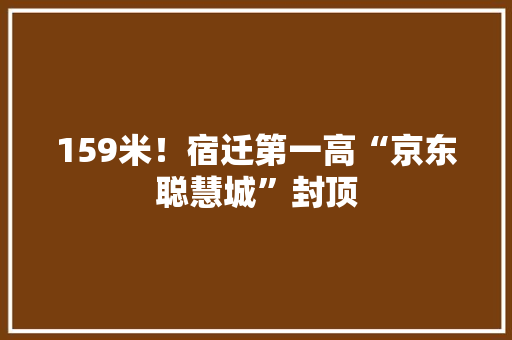 159米！宿迁第一高“京东聪慧城”封顶