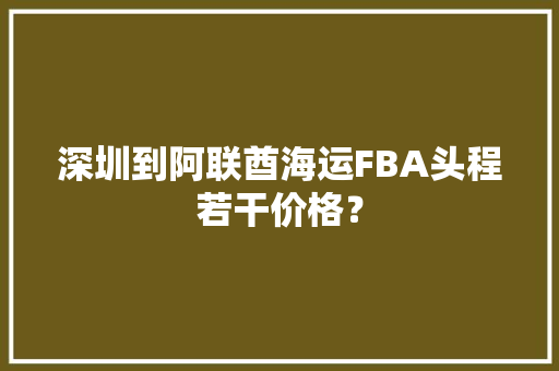 深圳到阿联酋海运FBA头程若干价格？