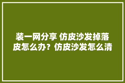 装一网分享 仿皮沙发掉落皮怎么办？仿皮沙发怎么清洗