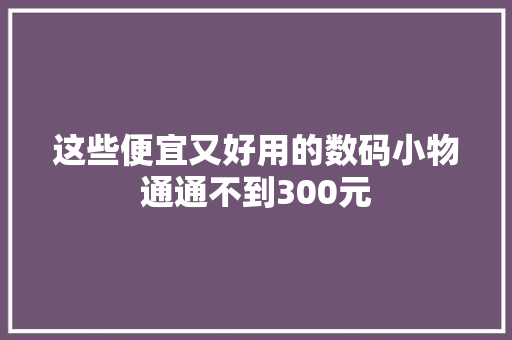 这些便宜又好用的数码小物通通不到300元