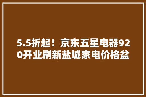 5.5折起！京东五星电器920开业刷新盐城家电价格盆底