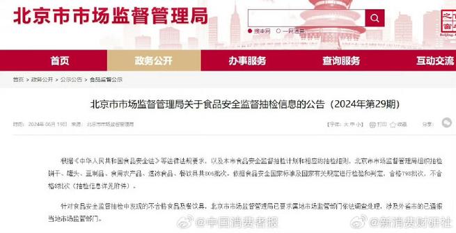 北京市西城区市场监管局公布267批次食物抽检合格信息 北京市西城区市场监管局公布267批次食物抽检合格信息 互联通信