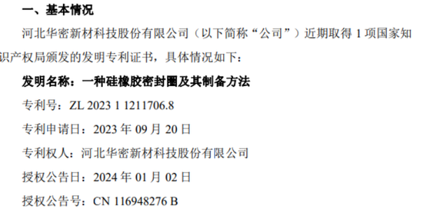 华密新材取得硅橡胶密封圈专利解决了密封性问题 智能科技 华密新材取得硅橡胶密封圈专利解决了密封性问题 华密新材取得硅橡胶密封圈专利解决了密封性问题 智能科技