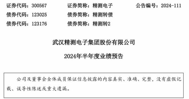 精测电子估量2024年1-6月净利润盈利4,500万元至5,500万元同比上年增长272.09%至354.77% 智能科技 精测电子估量2024年1-6月净利润盈利4,500万元至5,500万元同比上年增长272.09%至354.77% 精测电子估量2024年1-6月净利润盈利4,500万元至5,500万元同比上年增长272.09%至354.77% 智能科技