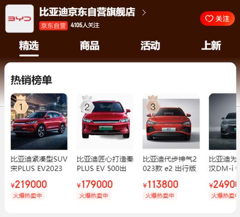 比亚迪京东自营旗舰店上线可购买5款车型 互联通信 比亚迪京东自营旗舰店上线可购买5款车型 比亚迪京东自营旗舰店上线可购买5款车型 互联通信