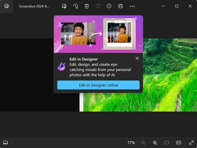 Win11照片应用深度整合微软Designer对象:帮你搞定图片编辑 人工智能 Win11照片应用深度整合微软Designer对象:帮你搞定图片编辑 Win11照片应用深度整合微软Designer对象:帮你搞定图片编辑 人工智能