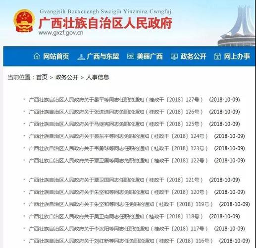 广西公布一批人事任免涉南宁柳州等10市 智能科技 广西公布一批人事任免涉南宁柳州等10市 广西公布一批人事任免涉南宁柳州等10市 智能科技